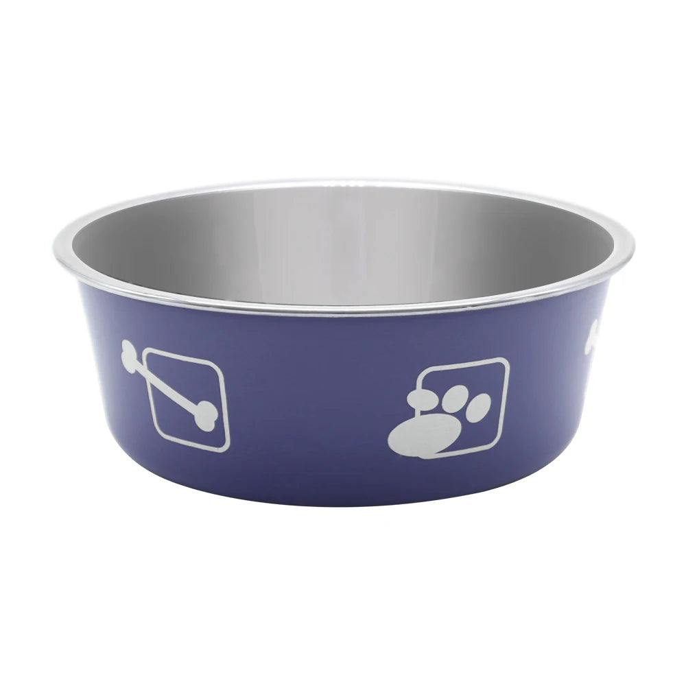 Modern Color anti Slip Double Walled Vacuum Insulated Stainless Steel Waterproof Dog Bowl Eco Friendly Solid Rubber Base Food