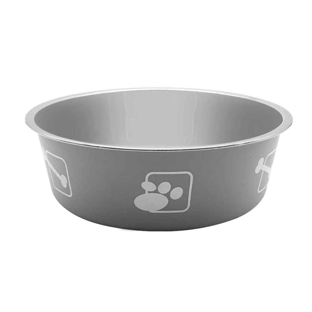 Modern Color anti Slip Double Walled Vacuum Insulated Stainless Steel Waterproof Dog Bowl Eco Friendly Solid Rubber Base Food