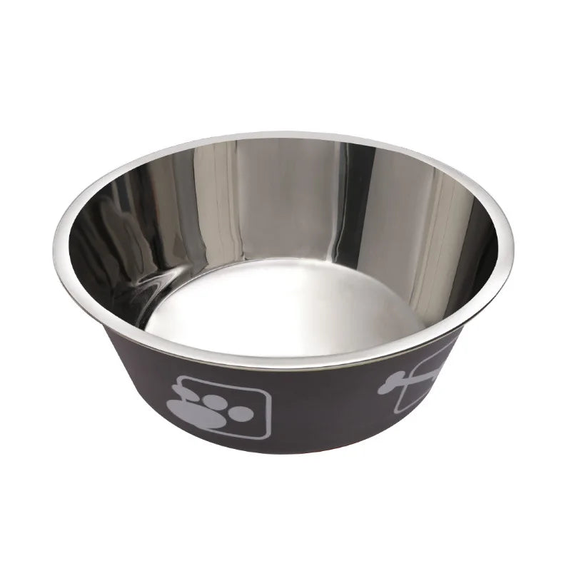 Modern Color anti Slip Double Walled Vacuum Insulated Stainless Steel Waterproof Dog Bowl Eco Friendly Solid Rubber Base Food