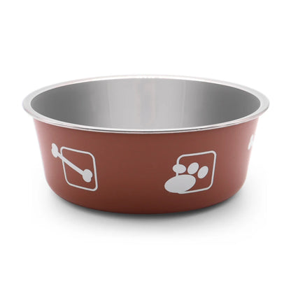 Modern Color anti Slip Double Walled Vacuum Insulated Stainless Steel Waterproof Dog Bowl Eco Friendly Solid Rubber Base Food