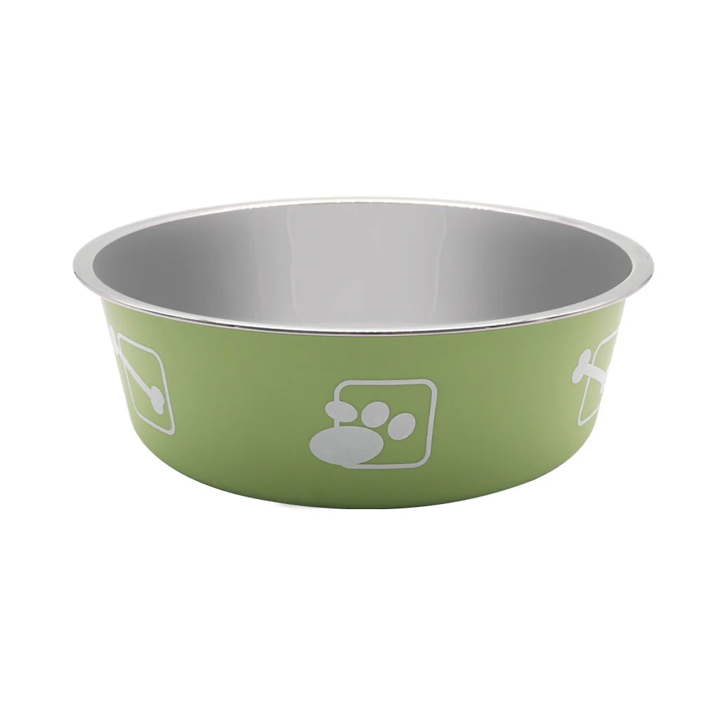 Modern Color anti Slip Double Walled Vacuum Insulated Stainless Steel Waterproof Dog Bowl Eco Friendly Solid Rubber Base Food