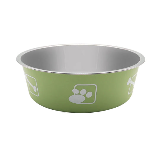 Modern Color anti Slip Double Walled Vacuum Insulated Stainless Steel Waterproof Dog Bowl Eco Friendly Solid Rubber Base Food