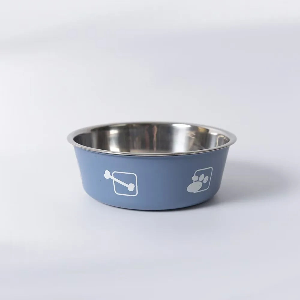 Modern Color anti Slip Double Walled Vacuum Insulated Stainless Steel Waterproof Dog Bowl Eco Friendly Solid Rubber Base Food