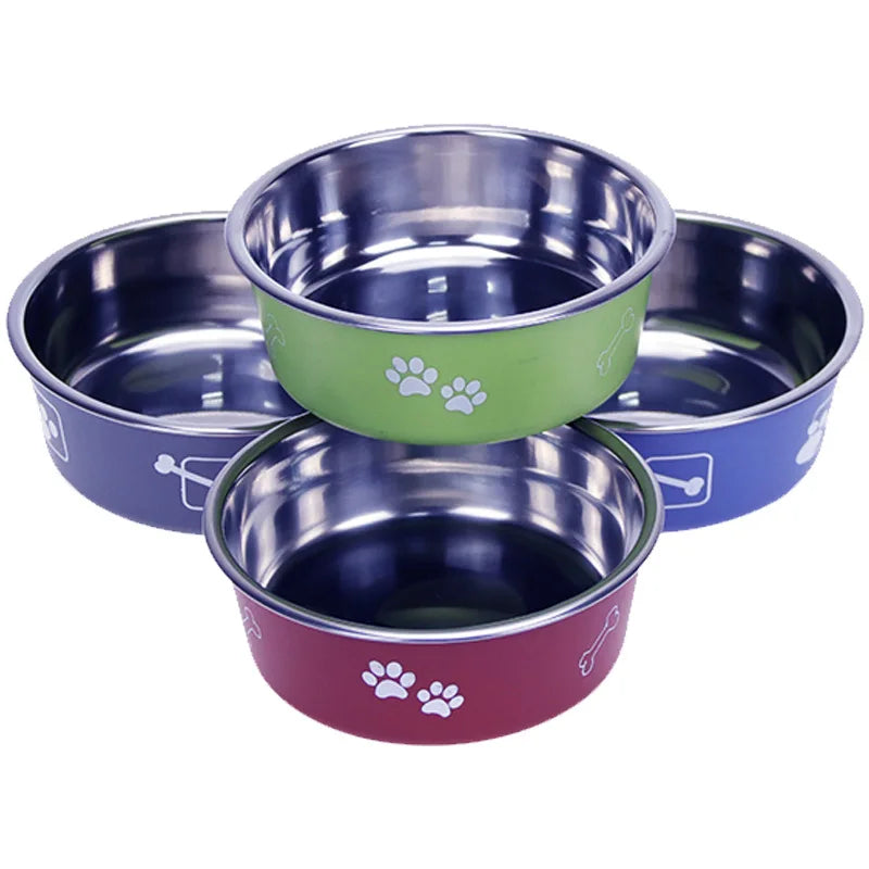 Modern Color anti Slip Double Walled Vacuum Insulated Stainless Steel Waterproof Dog Bowl Eco Friendly Solid Rubber Base Food